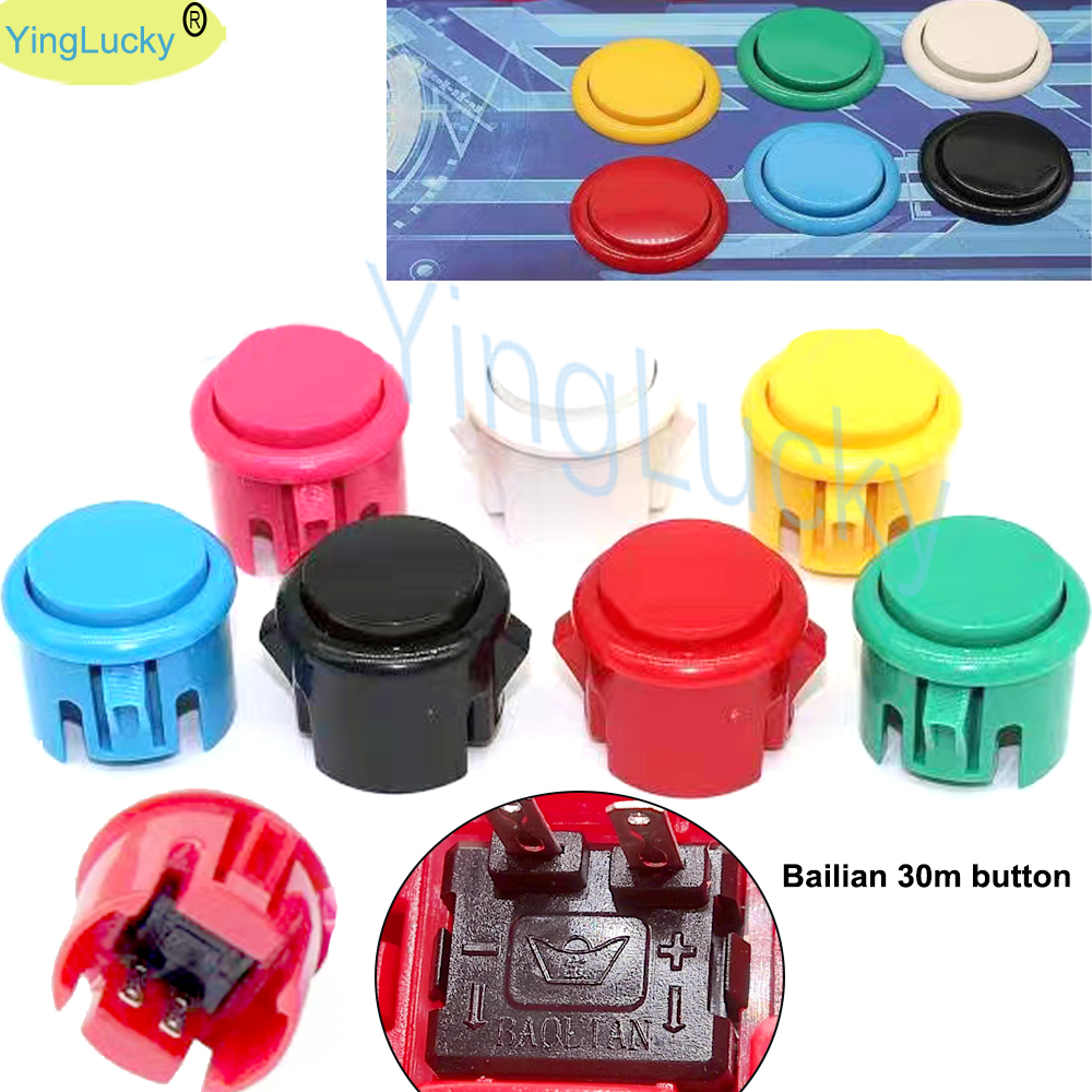 100 pcs Arcade buttons 30mm 24 - مراجعة Joystick Arcade Parts وسعره