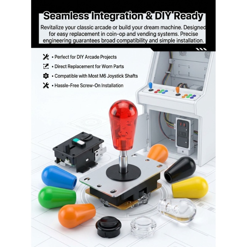 1 PCS M6 Joystick  American Ba - مراجعة Vending Arcade Games وسعره