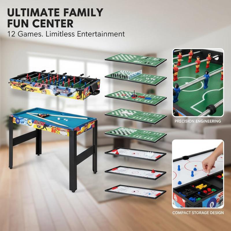 12-in-1 Combo Game Table Set w - مراجعة Air Hockey Table وسعره