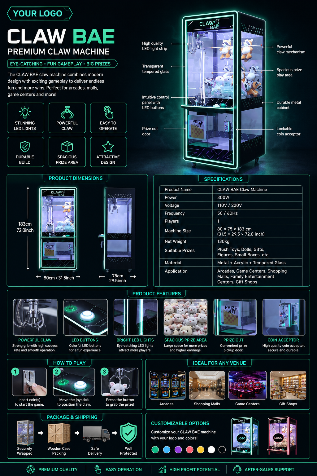 Black Claw Machine Modern Arca - مراجعة Vending Arcade Games وسعره